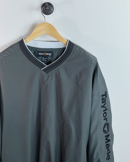 90s TaylorMade Dark Grey V Neck Windbreaker (XL)