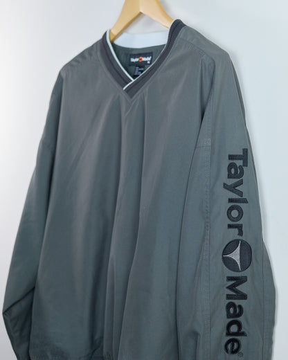 90s TaylorMade Dark Grey V Neck Windbreaker (XL)