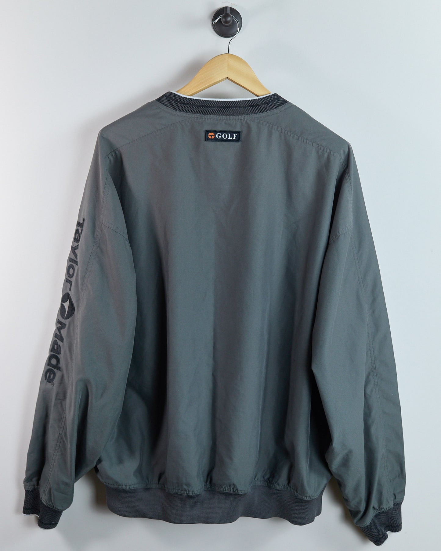 90s TaylorMade Dark Grey V Neck Windbreaker (XL)