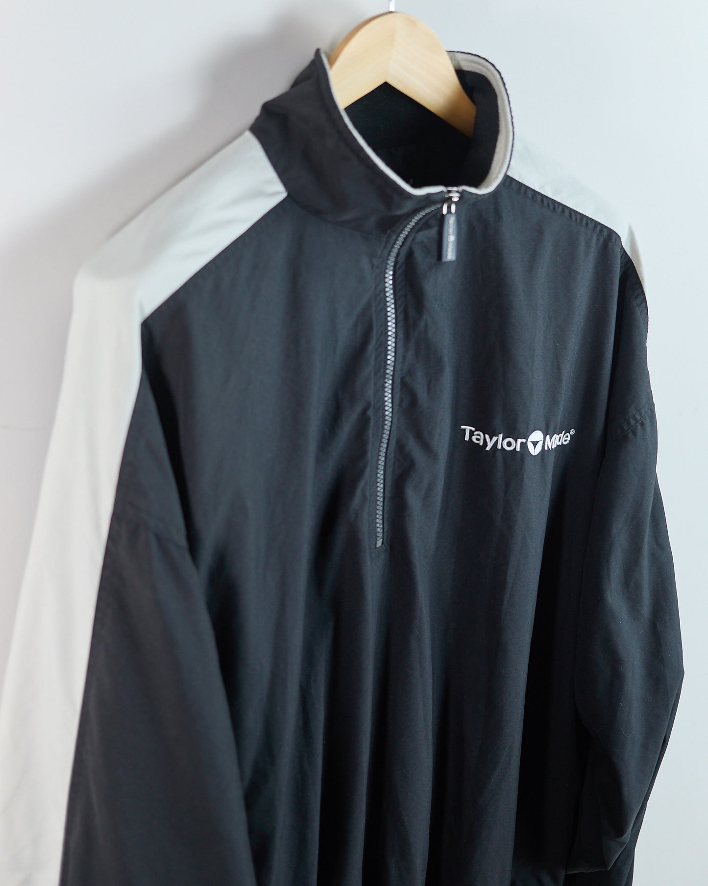 90s TaylorMade Black/White Half Zip Windbreaker (XL)