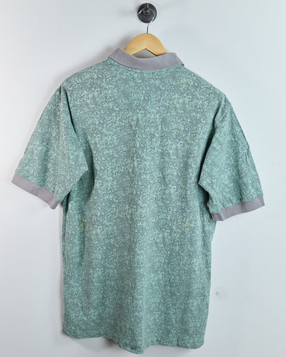 90s Nike Golf Green/Grey Pattern Polo (L)