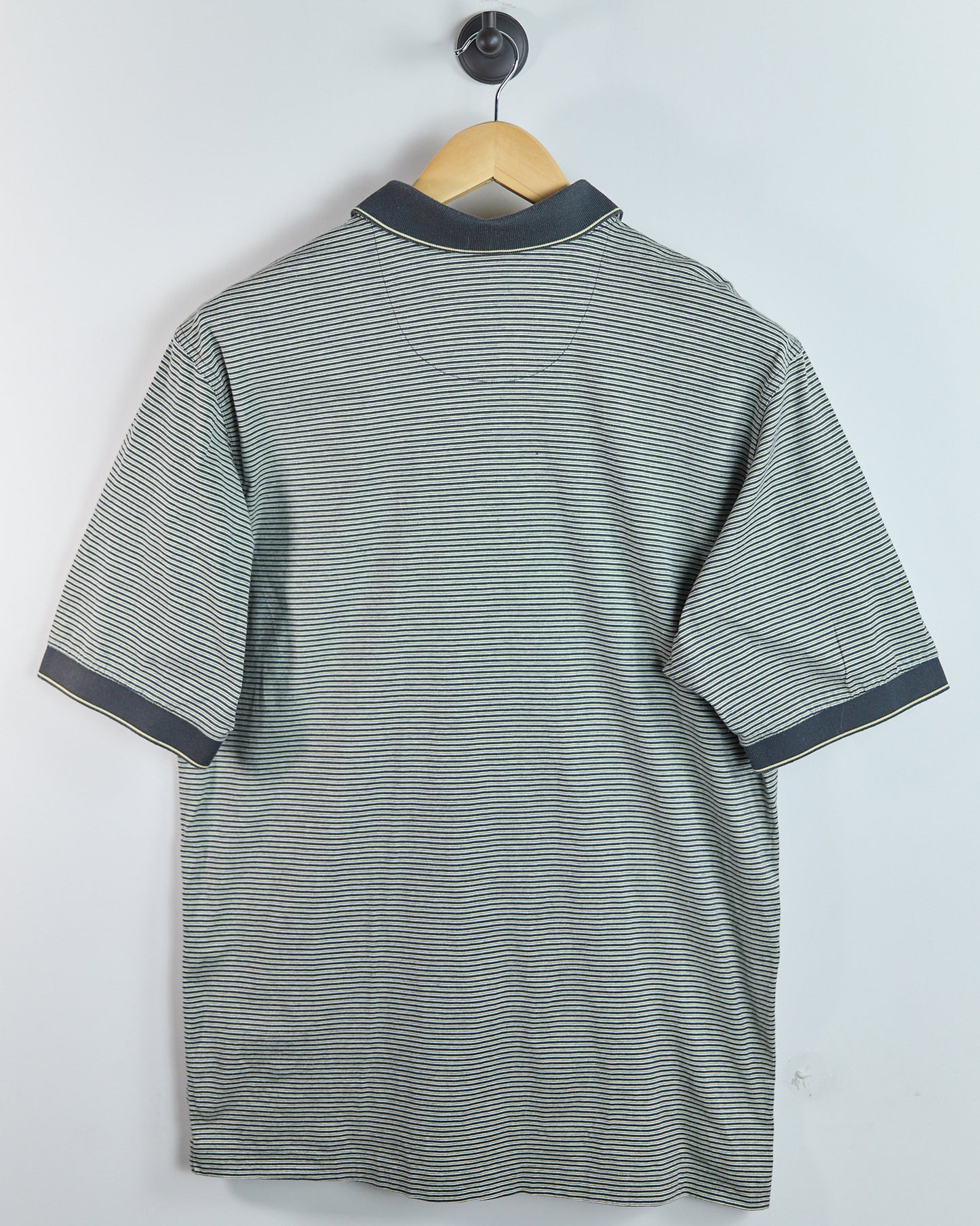 90s Nike Golf Black and White Stripe Polo (M)