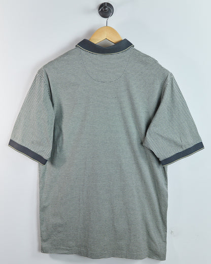 90s Nike Golf Black and White Stripe Polo (M)