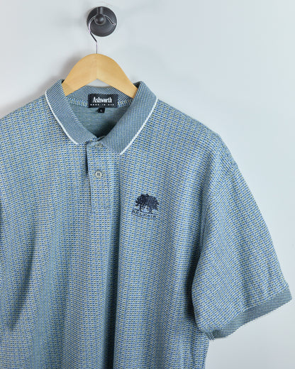 90s Ashworth Blue Pattern Polo (L)