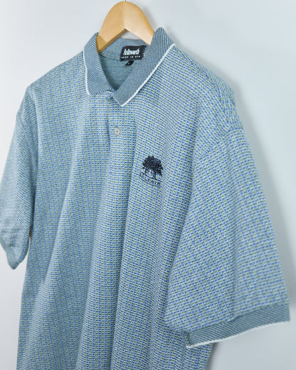 90s Ashworth Blue Pattern Polo (L)