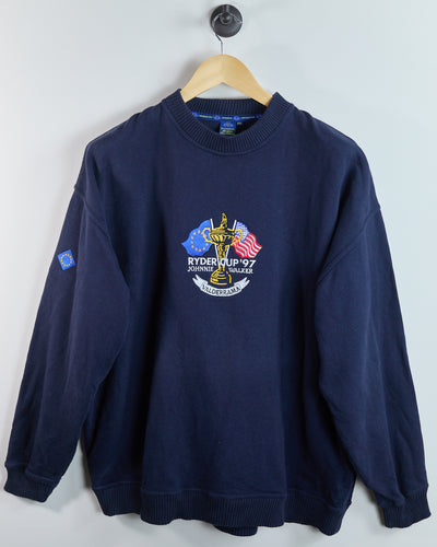 90s Glenmuir Dark Blue Ryder Cup Crew Neck Jumper (XXL)