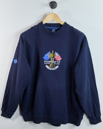90s Glenmuir Dark Blue Ryder Cup Crew Neck Jumper (XXL)