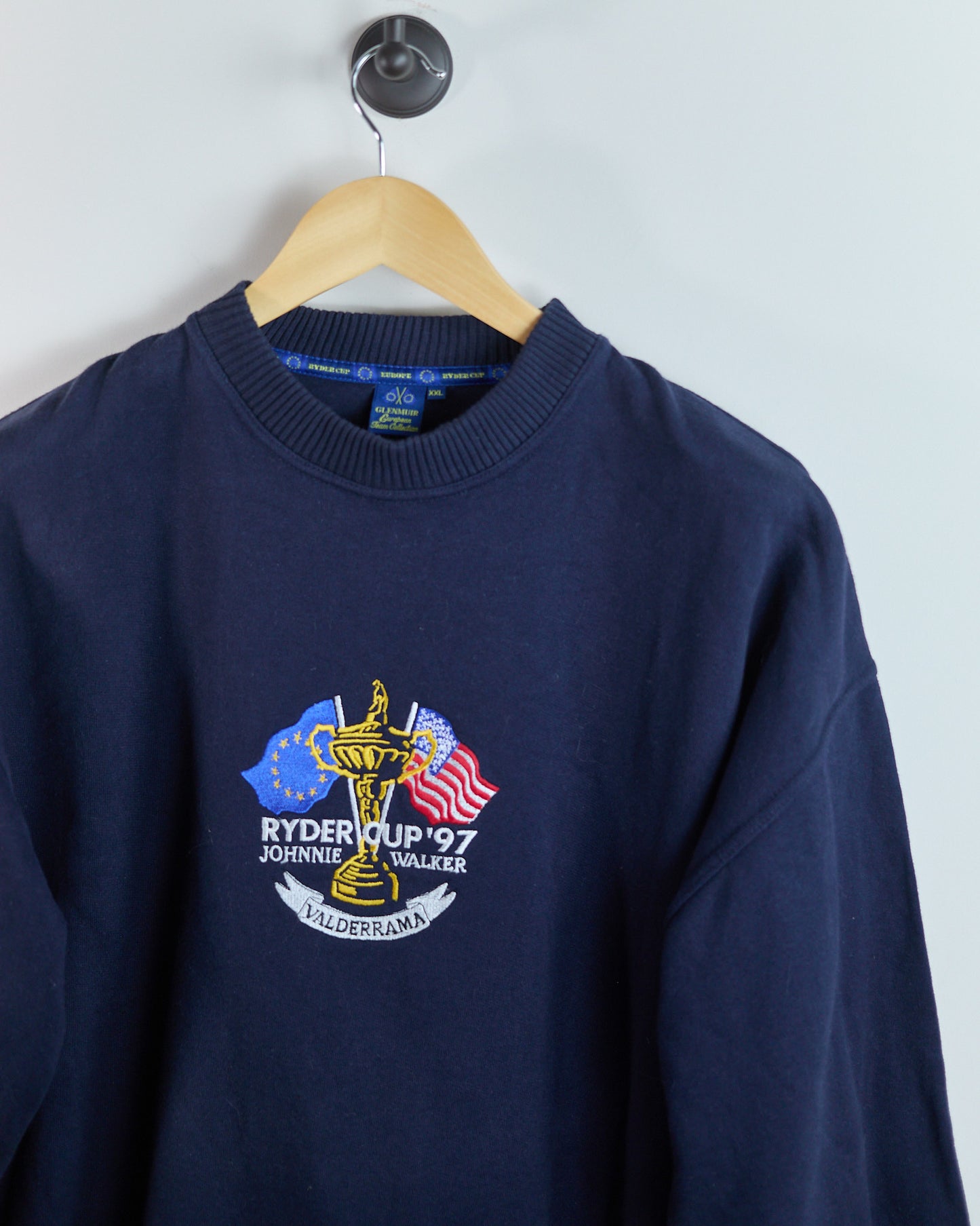 90s Glenmuir Dark Blue Ryder Cup Crew Neck Jumper (XXL)