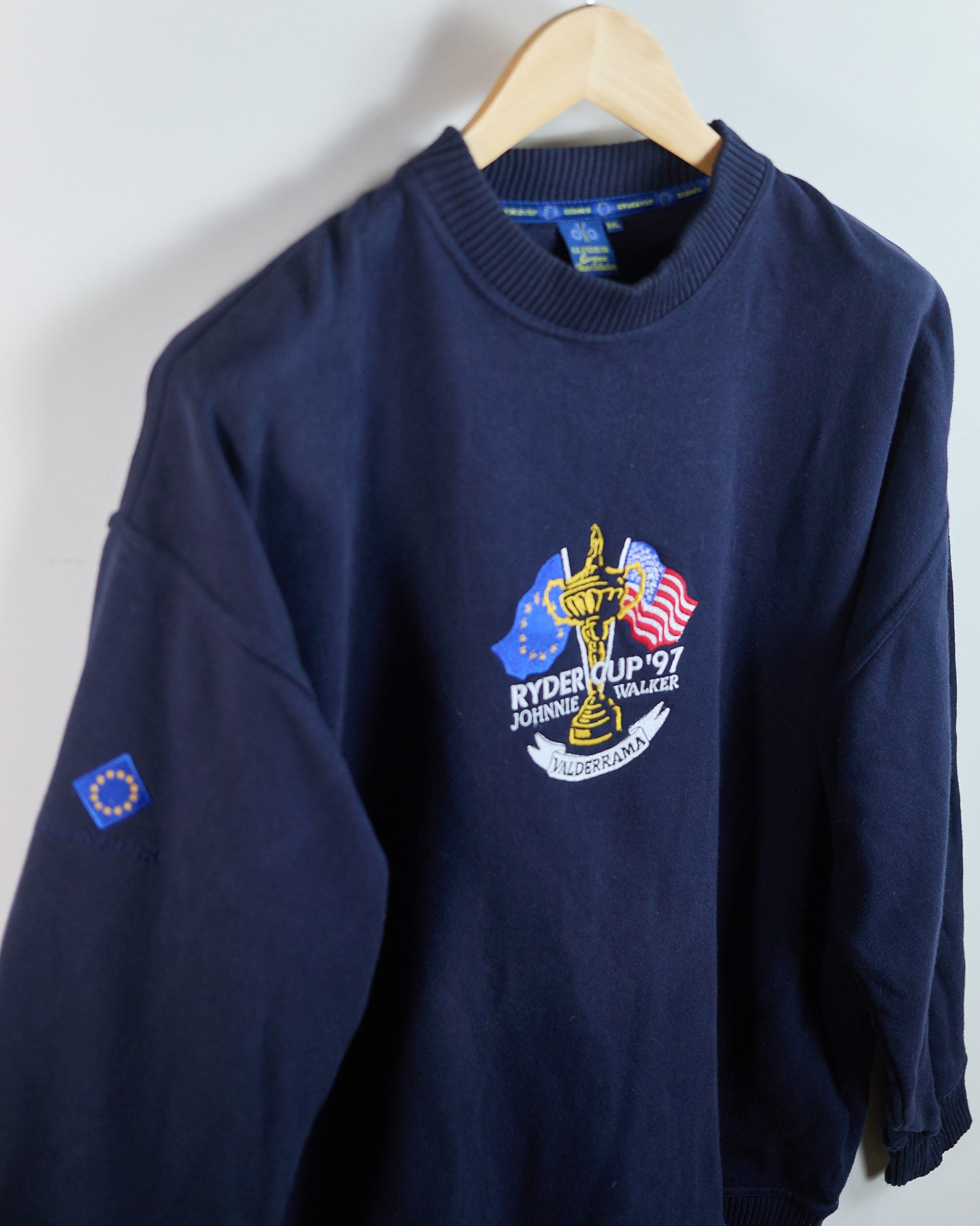 90s Glenmuir Dark Blue Ryder Cup Crew Neck Jumper (XXL)