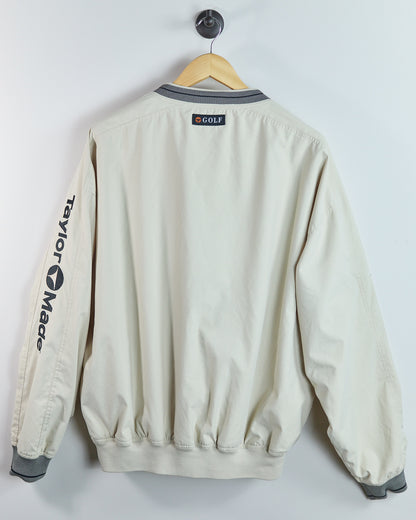 90s TaylorMade Cream V Neck Windbreaker (XL)