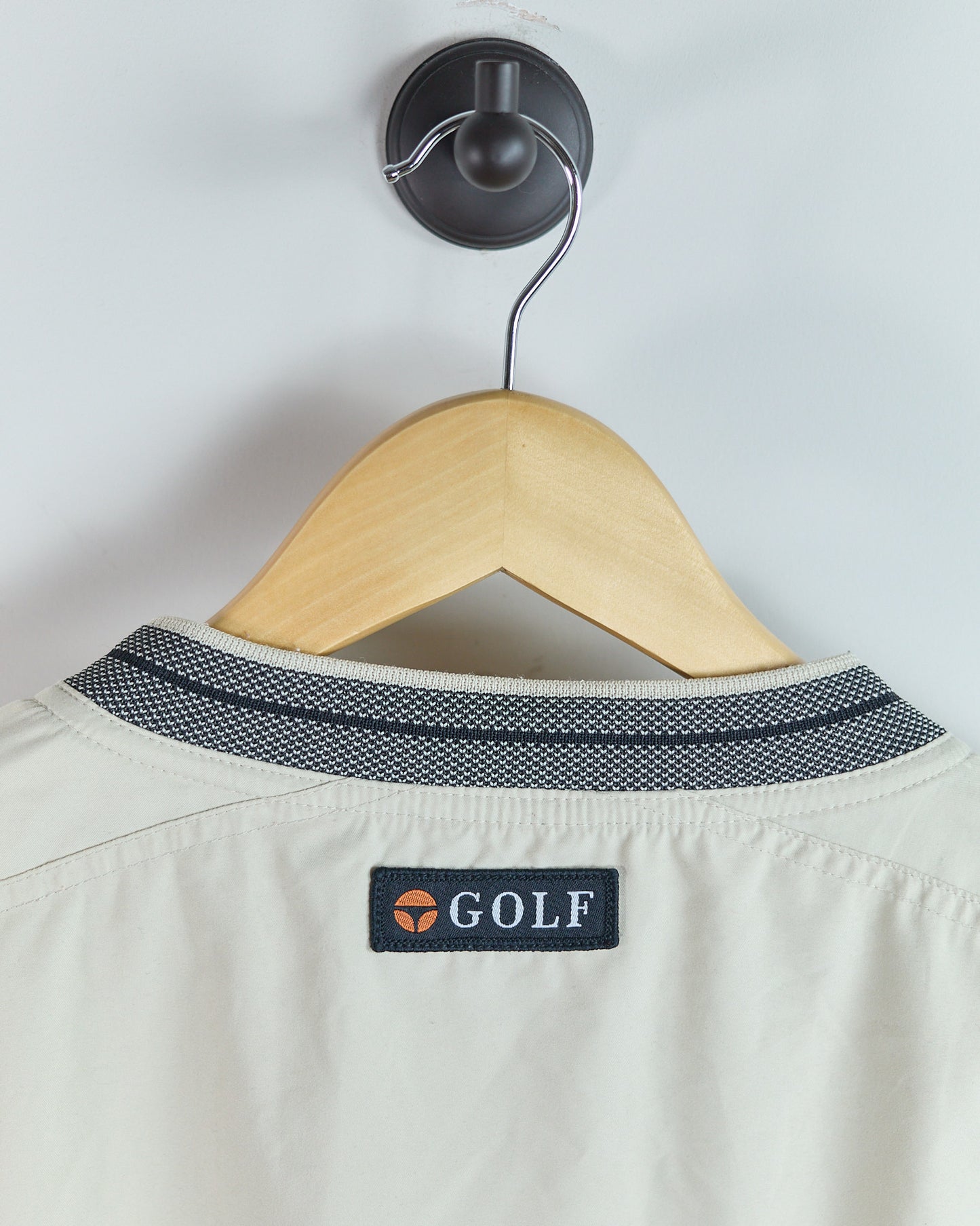 90s TaylorMade Cream V Neck Windbreaker (XL)