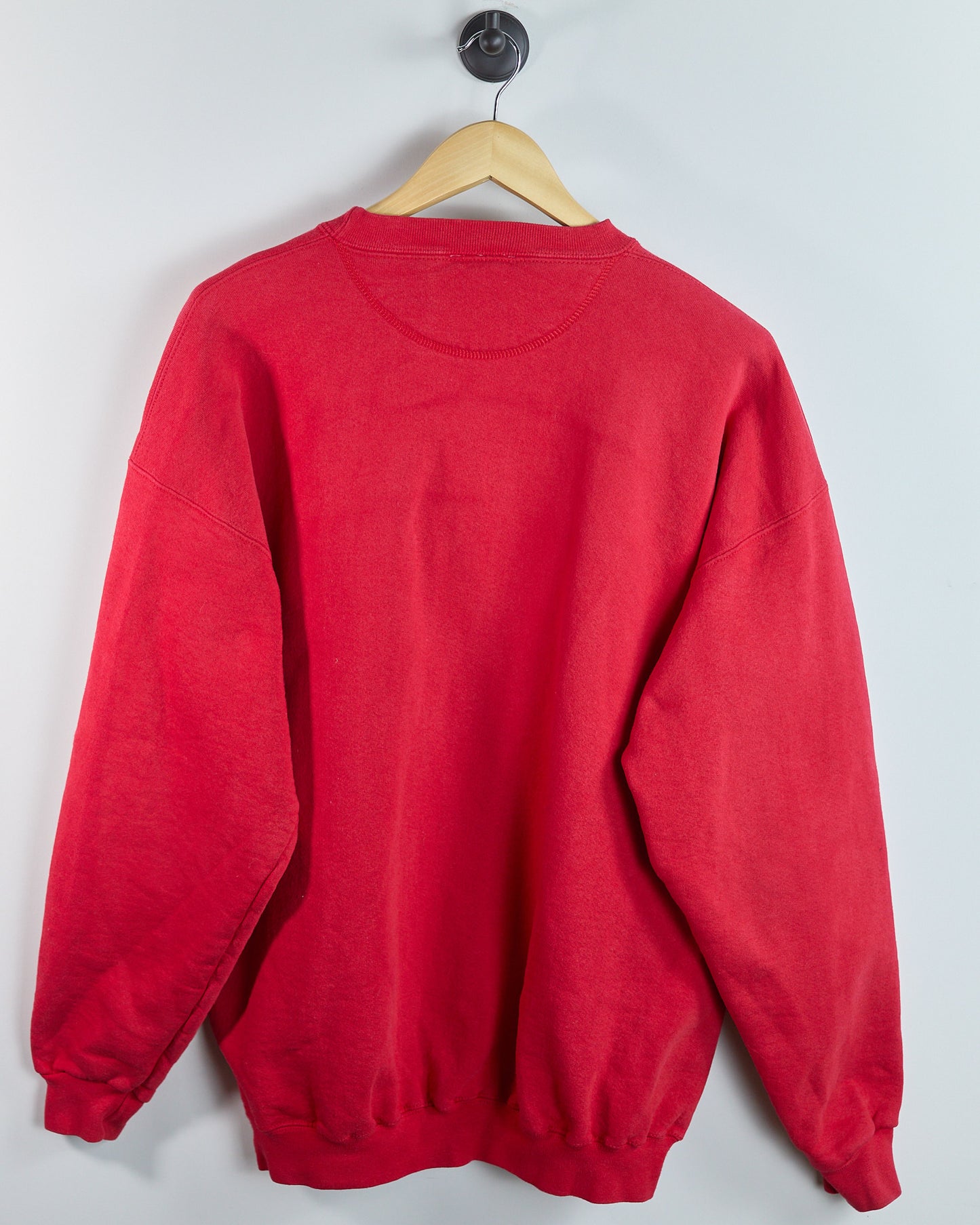 90s Travaux Red Pebble Beach Crew Neck Jumper (XL)
