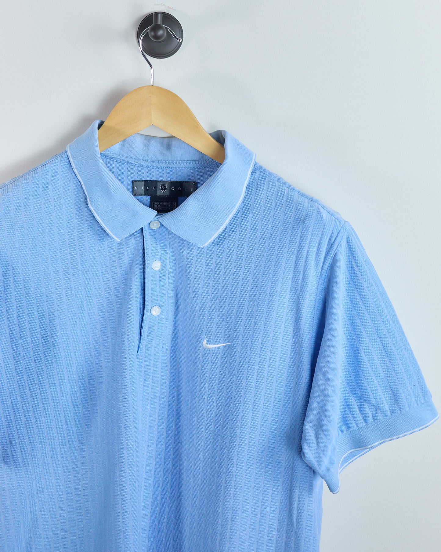 90s Nike Golf Blue/Light Blue Polo (M)