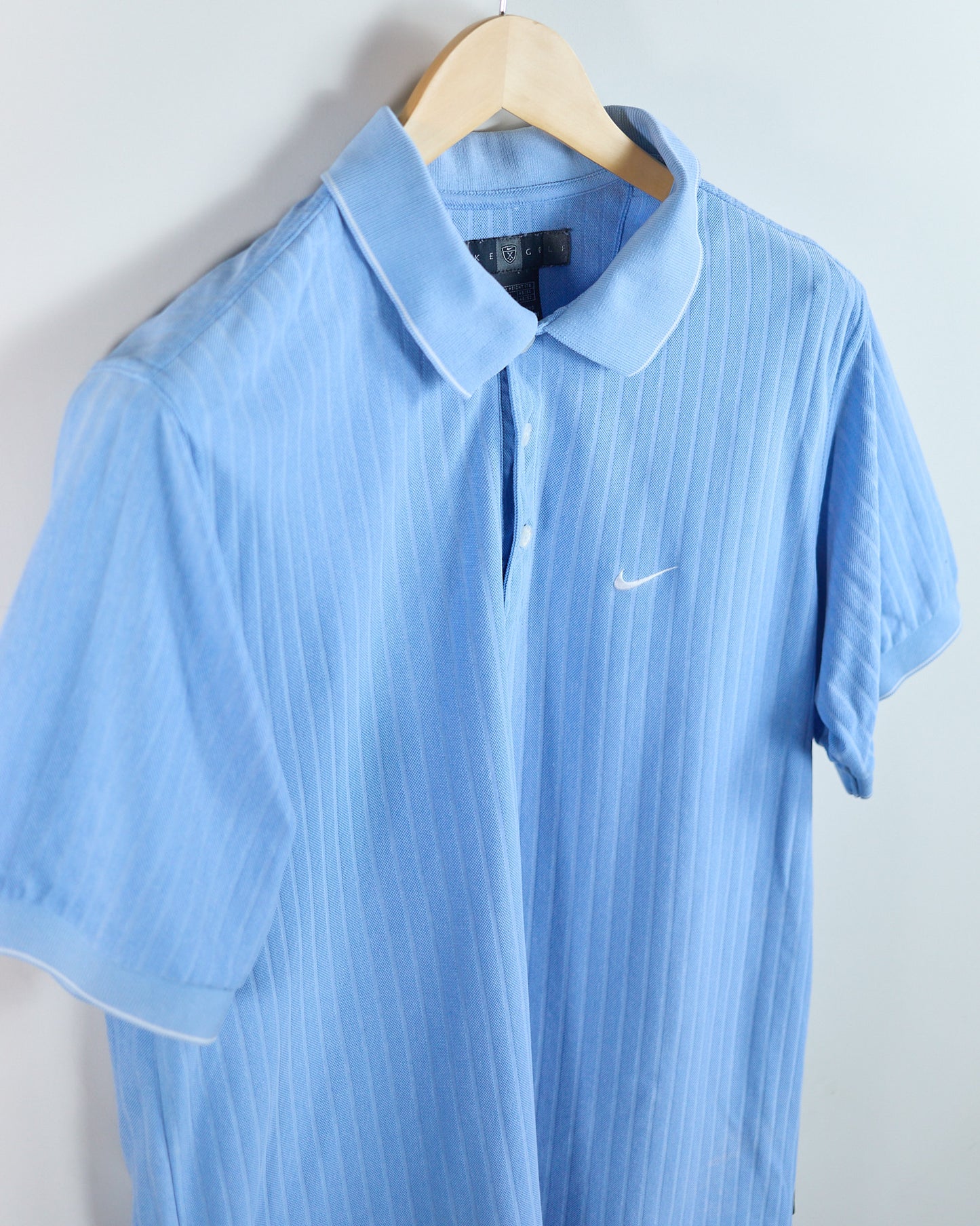 90s Nike Golf Blue/Light Blue Polo (M)
