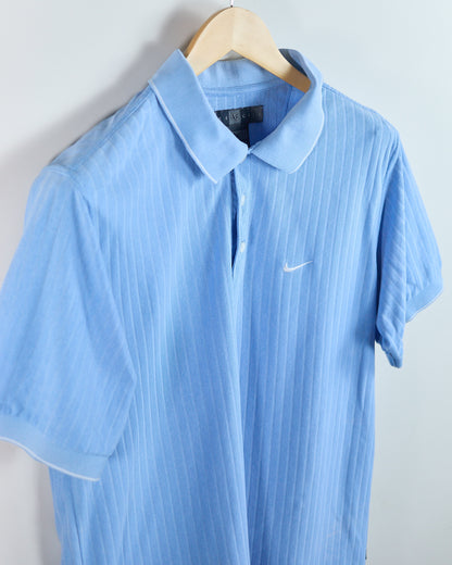 90s Nike Golf Blue/Light Blue Polo (M)