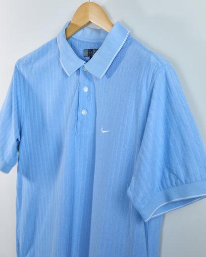 90s Nike Golf Blue/Light Blue Polo (M)