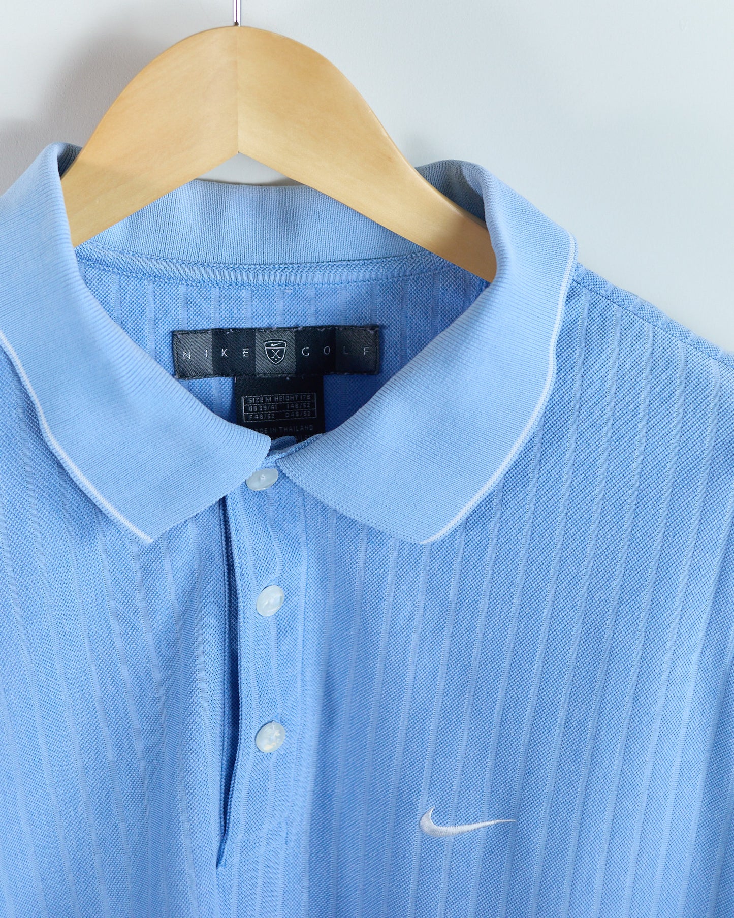 90s Nike Golf Blue/Light Blue Polo (M)