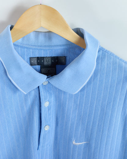 90s Nike Golf Blue/Light Blue Polo (M)