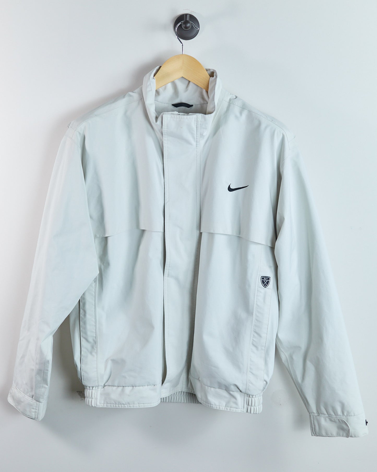 90s Nike Golf White/Cream Full Zip Windbreaker (M)