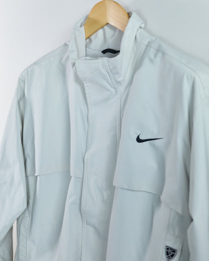 90s Nike Golf White/Cream Full Zip Windbreaker (M)