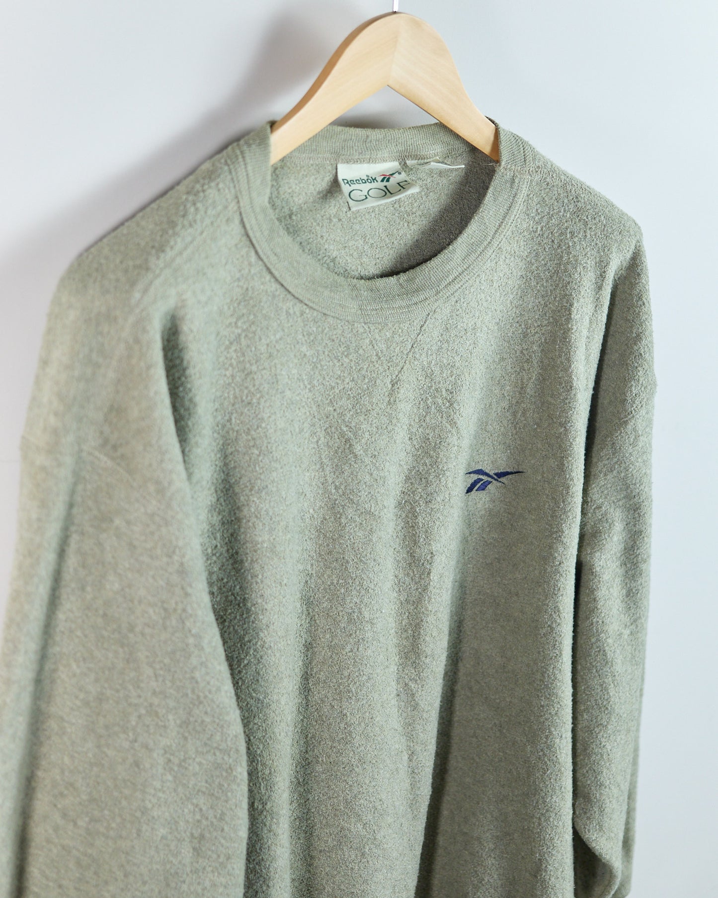 90s Reebok Green V Neck Crew Neck Jumper (L)