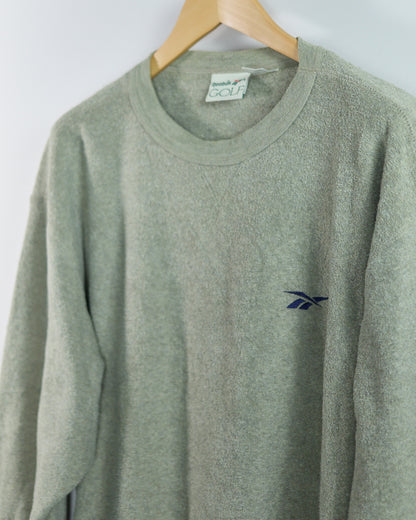 90s Reebok Green V Neck Crew Neck Jumper (L)