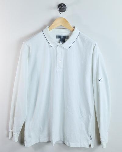 90s Nike Golf White Long Sleeve Polo (L)