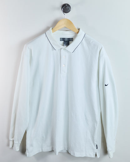 90s Nike Golf White Long Sleeve Polo (L)