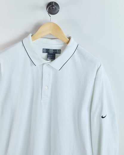 90s Nike Golf White Long Sleeve Polo (L)