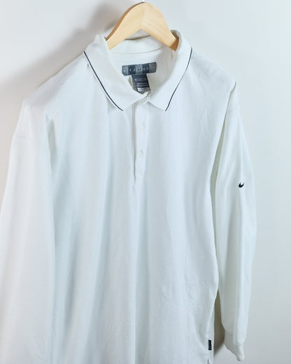 90s Nike Golf White Long Sleeve Polo (L)