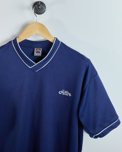 90s Callaway Blue V Neck T-Shirt (L)