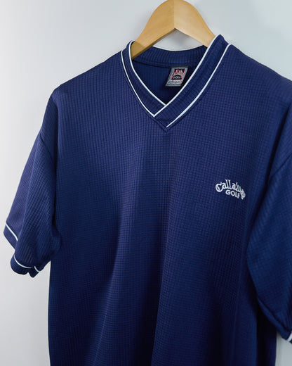 90s Callaway Blue V Neck T-Shirt (L)