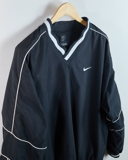 Late 80s to early 90s Nike Golf Black/White V Neck Windbreaker (XL)