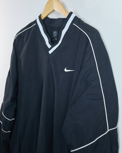 Late 80s to early 90s Nike Golf Black/White V Neck Windbreaker (XL)