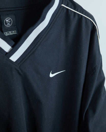 Late 80s to early 90s Nike Golf Black/White V Neck Windbreaker (XL)