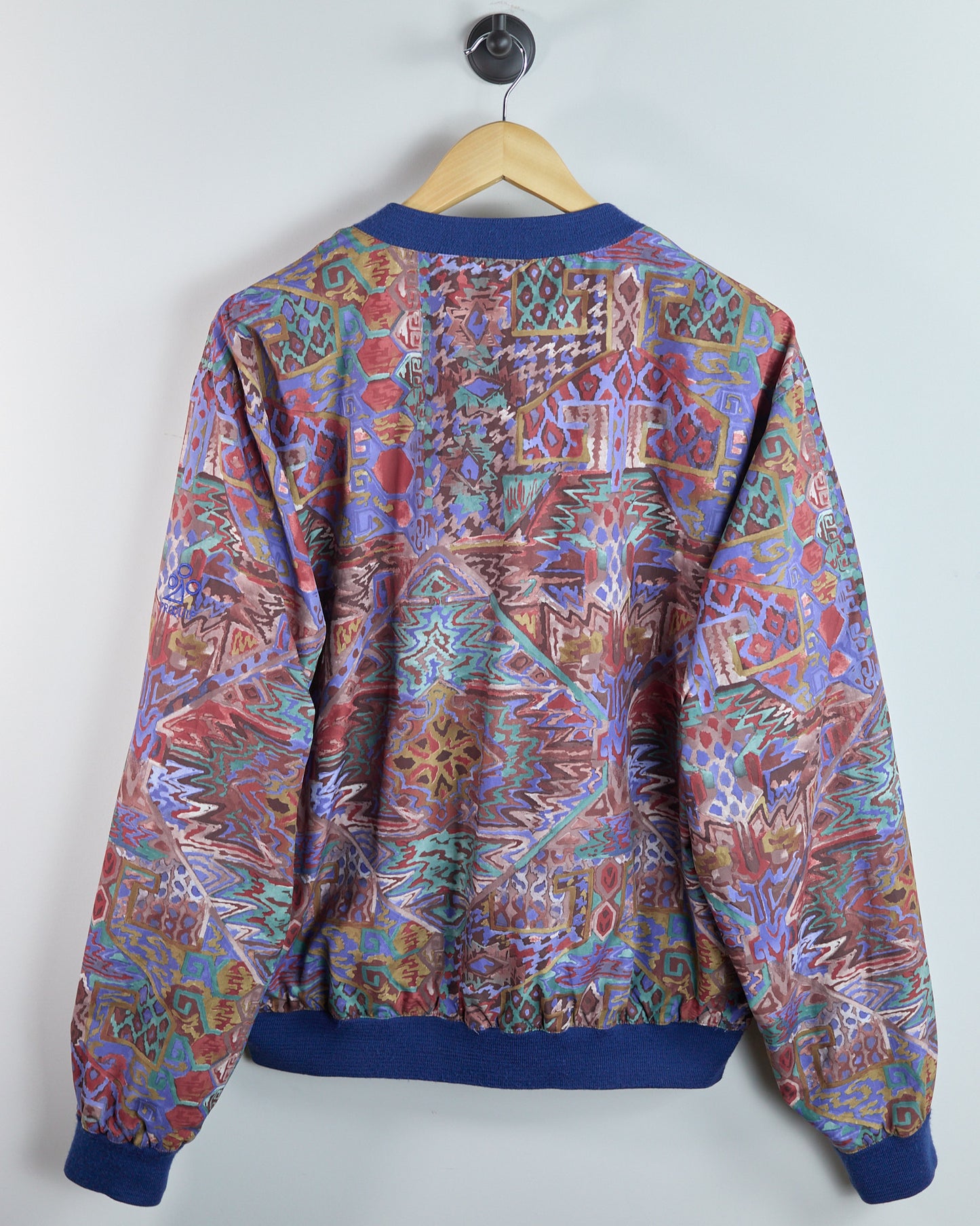 80s to 90s Proquip Multicolour Abstract Pattern Crew Neck Windbreaker (L)