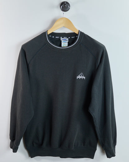 90s Adidas Golf Black Crew Neck Jumper (M)