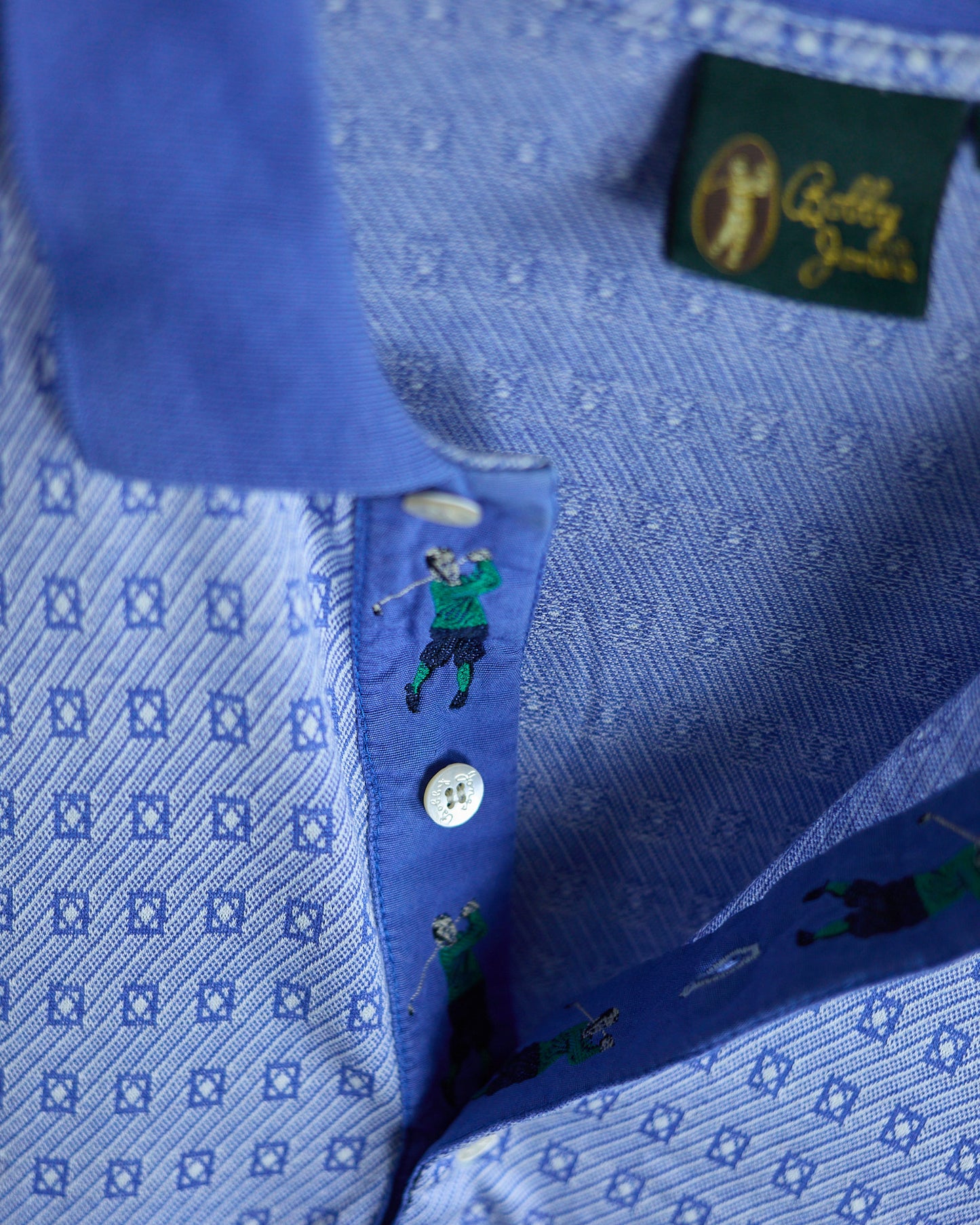 90s Bobby Jones Blue Masters Pattern Polo (L)