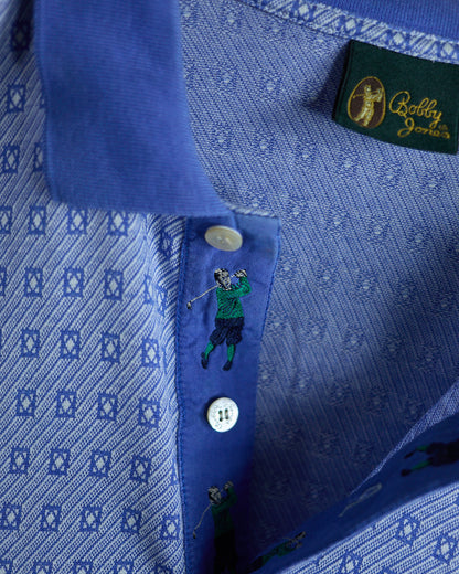 90s Bobby Jones Blue Masters Pattern Polo (L)