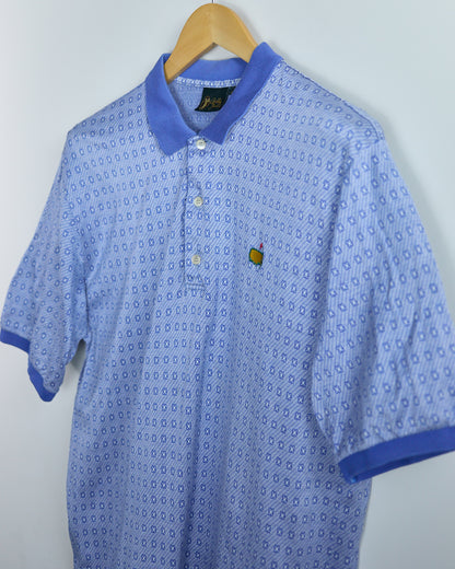 90s Bobby Jones Blue Masters Pattern Polo (L)