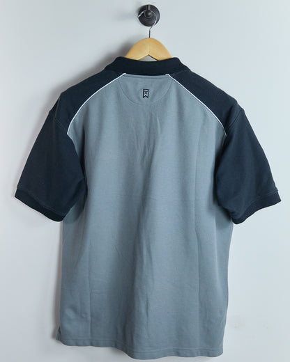 90s Nike Golf Grey/Black Quarter Zip Polo (L)
