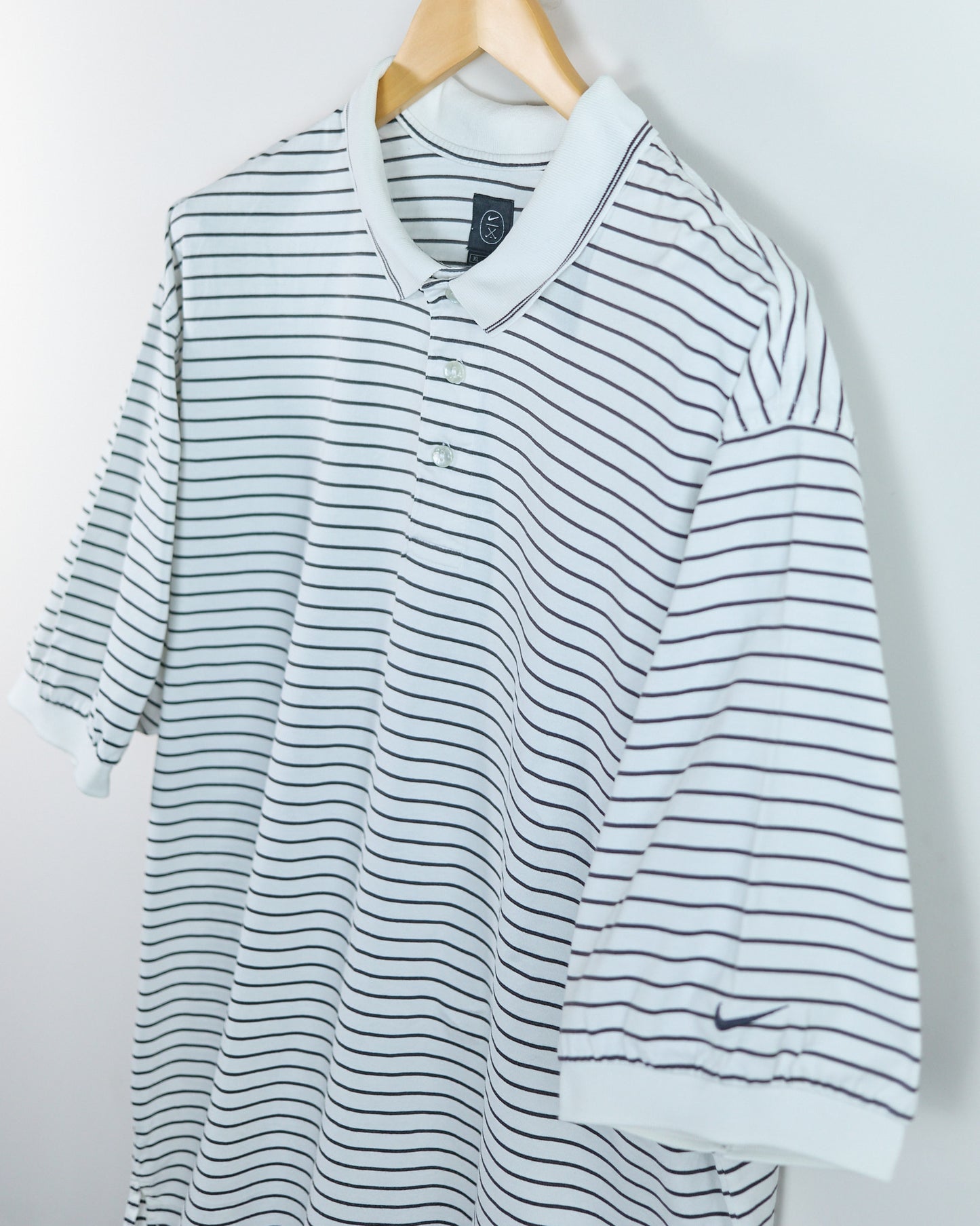Early 90s Nike Golf White/Black Stripe Polo (XL)