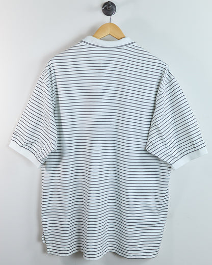 Early 90s Nike Golf White/Black Stripe Polo (XL)
