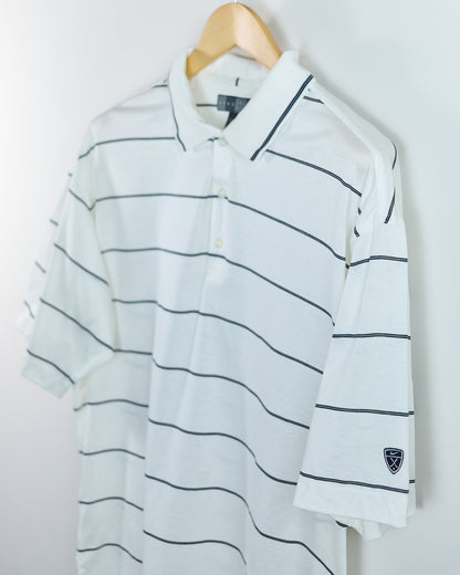 90s Nike Golf White with Black stripes Polo (L)