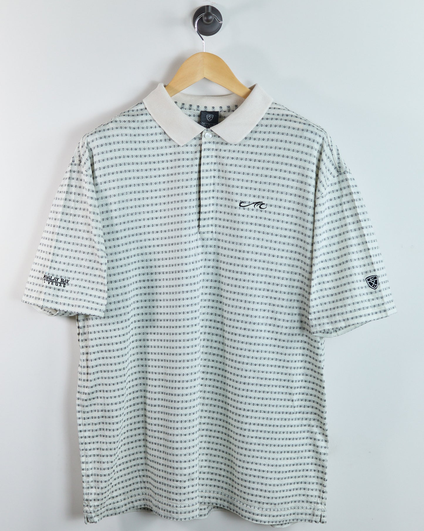 90s Nike Golf Cream Pattern Polo (XL)
