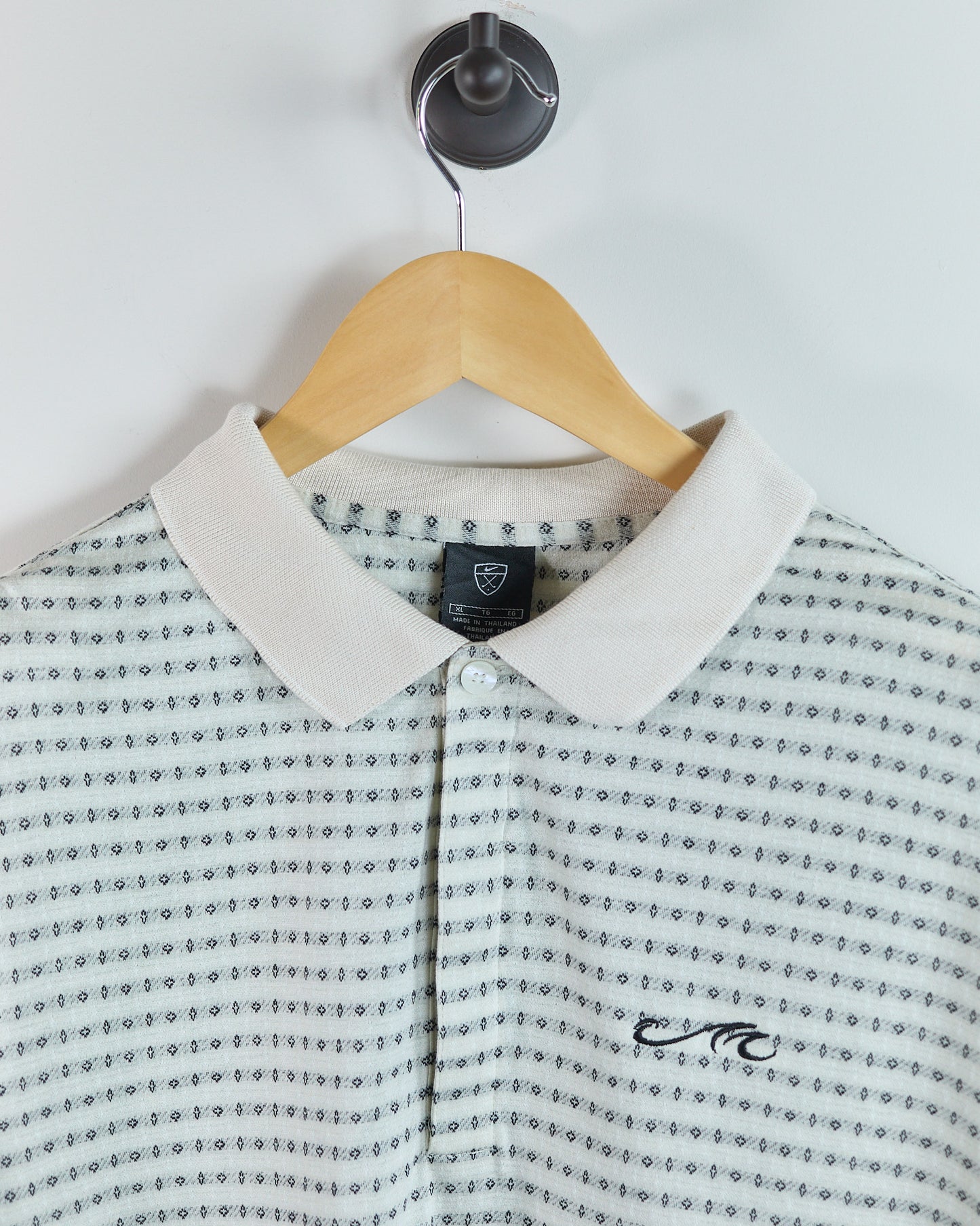 90s Nike Golf Cream Pattern Polo (XL)