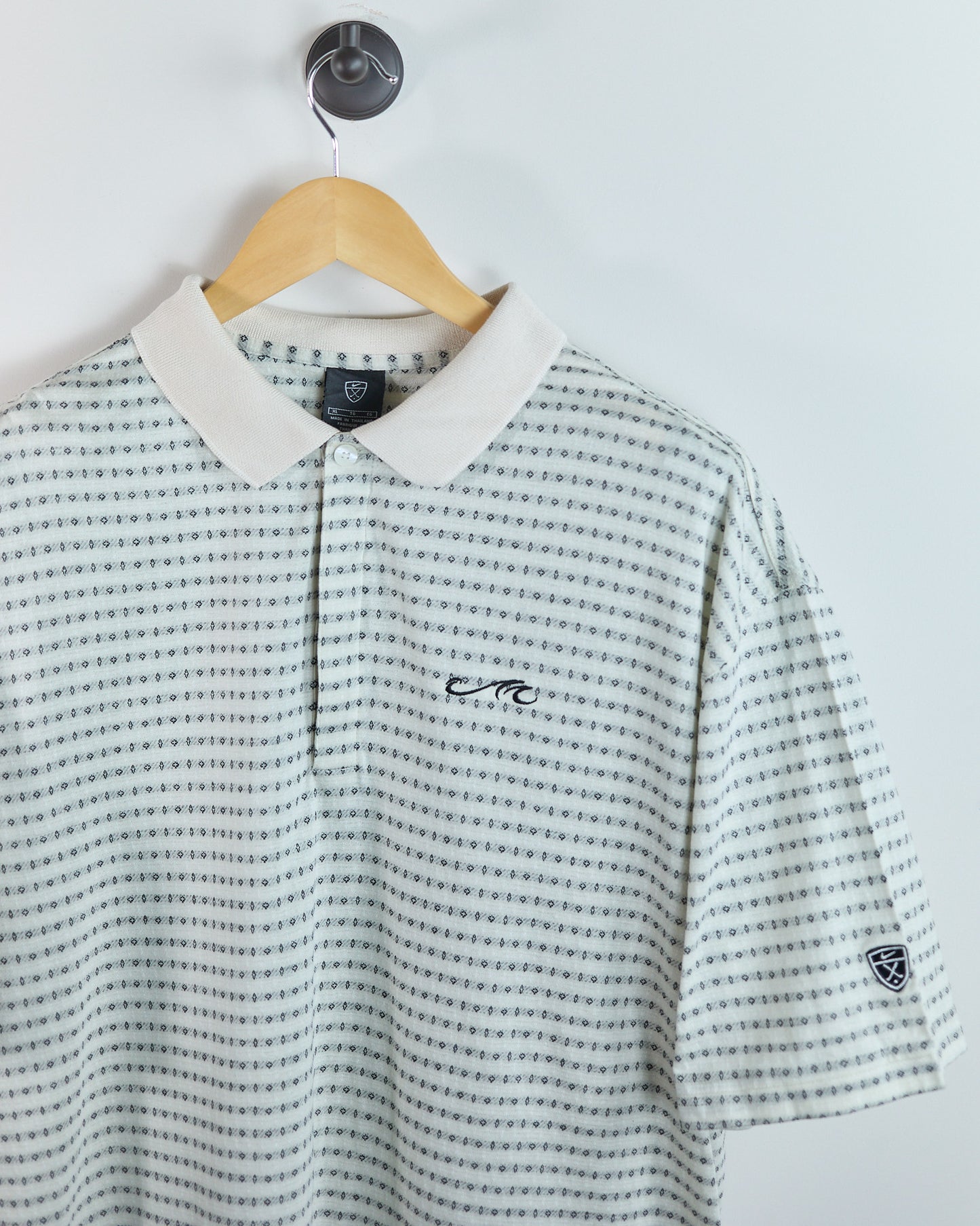 90s Nike Golf Cream Pattern Polo (XL)