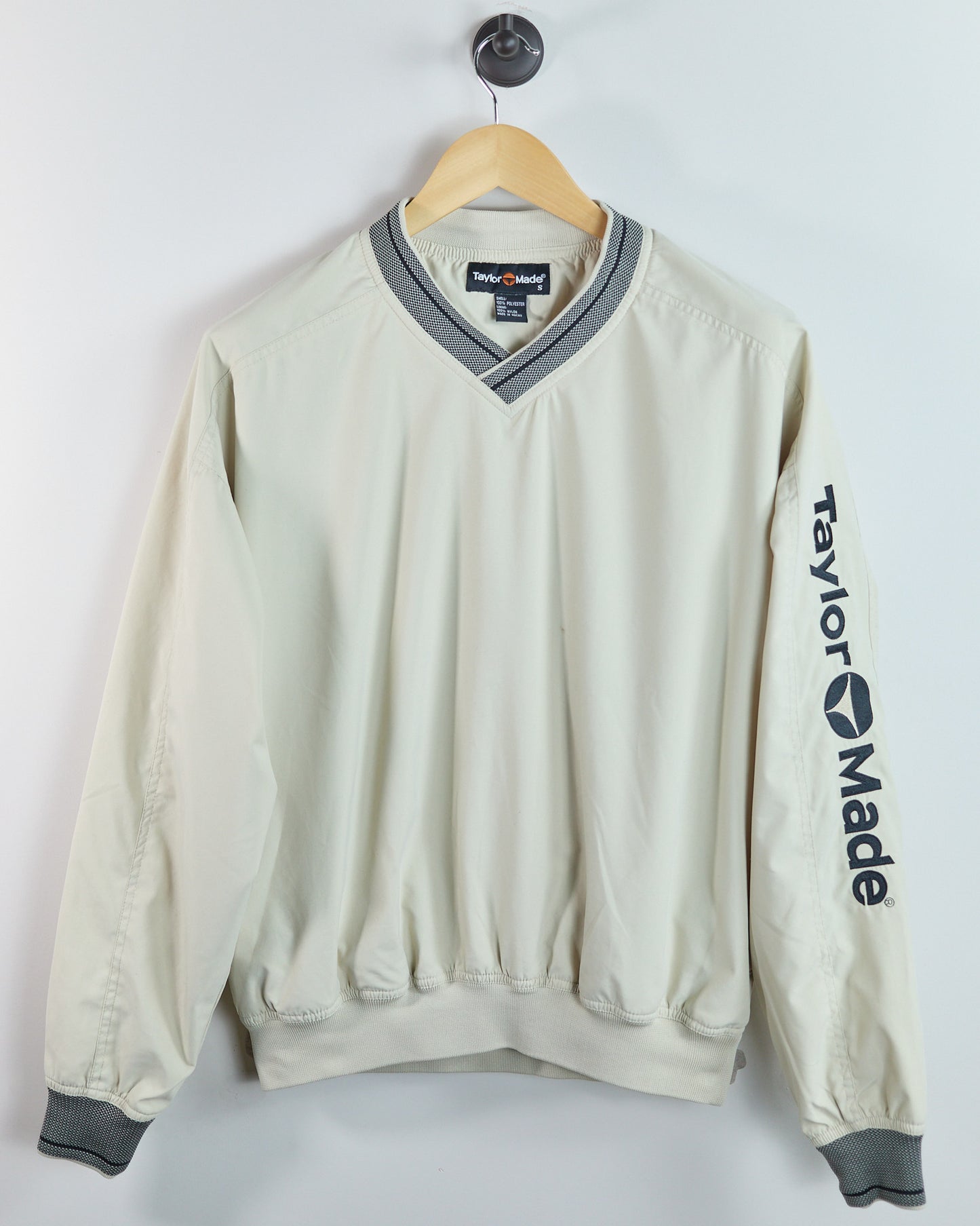 90s TaylorMade Cream V Neck Windbreaker (S)
