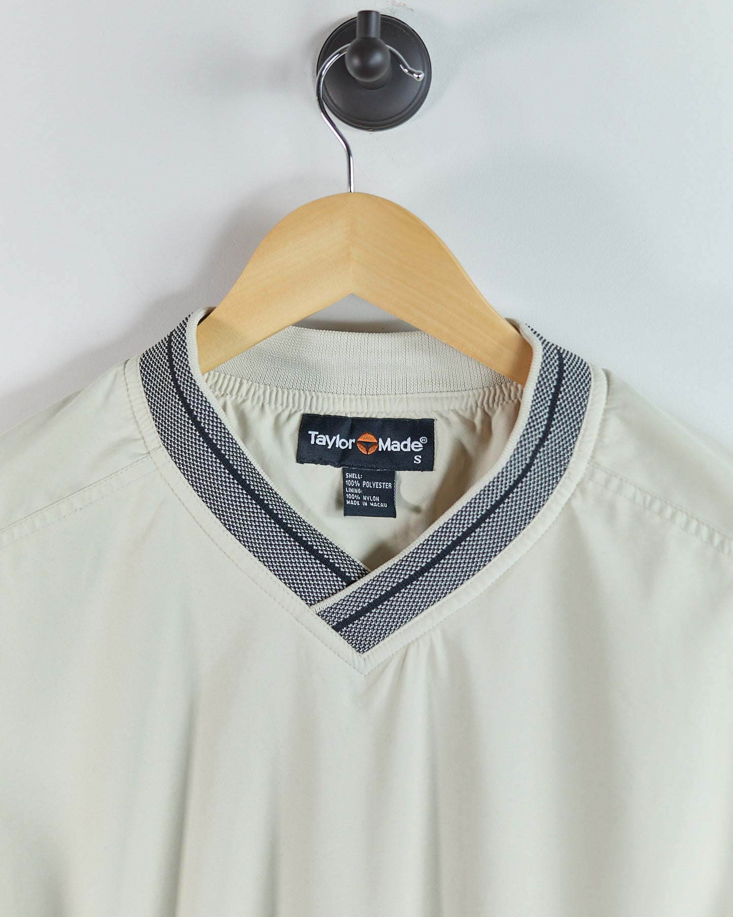 90s TaylorMade Cream V Neck Windbreaker (S)