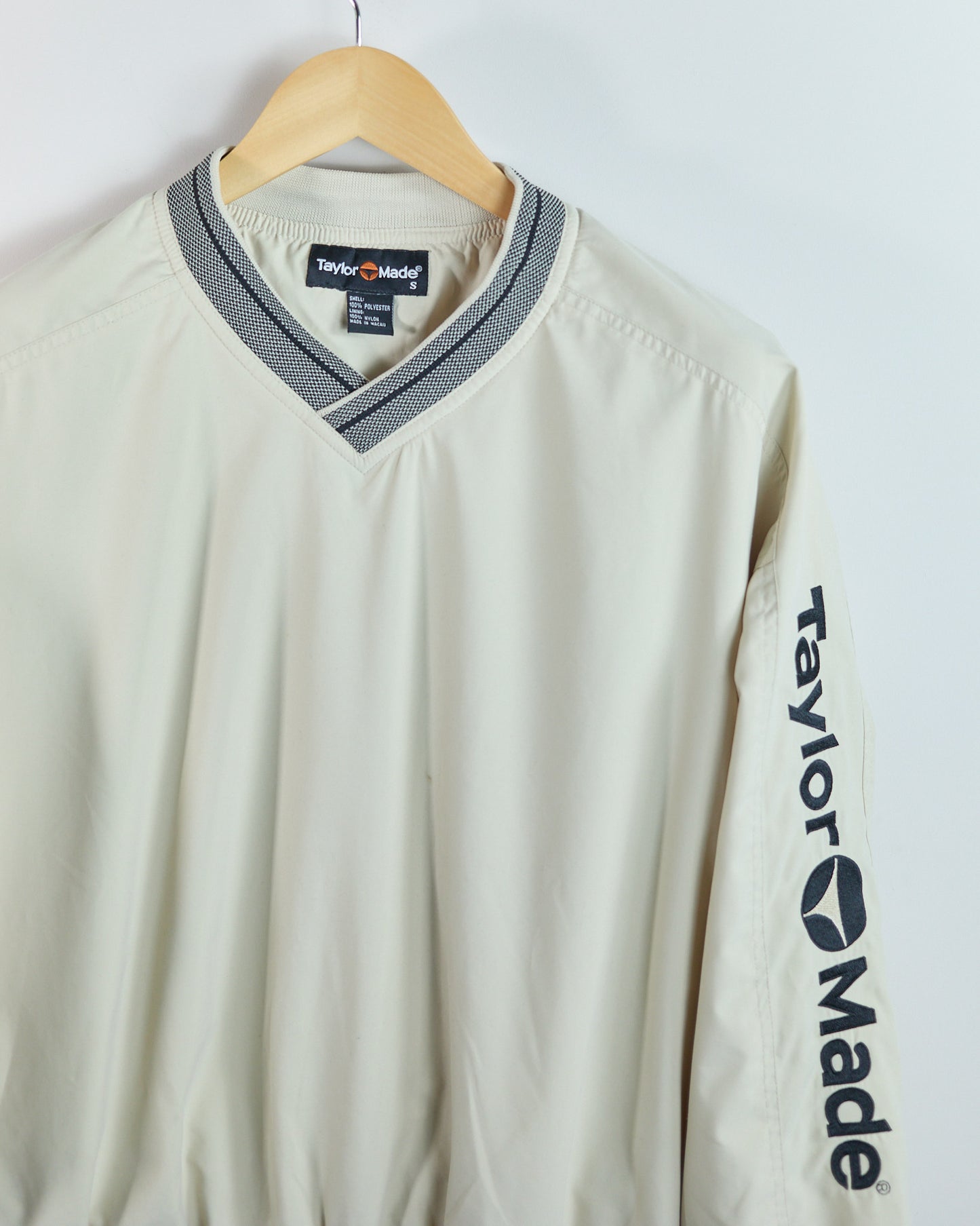90s TaylorMade Cream V Neck Windbreaker (S)